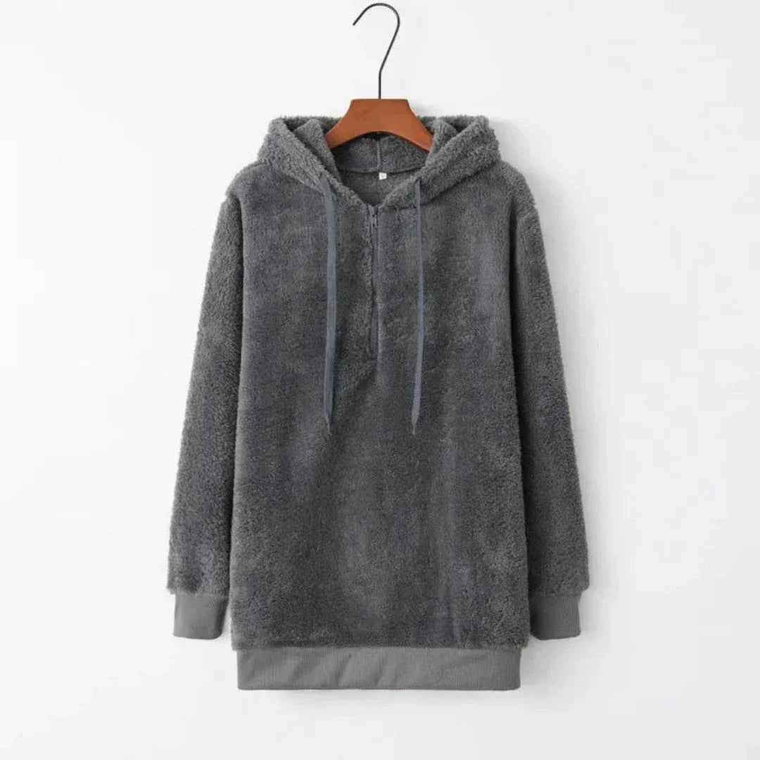 Glaiza Oversized Sherpa Fleece Hoodie for Cold Weather Comfort with Thick Plush Lining and Secure Hood