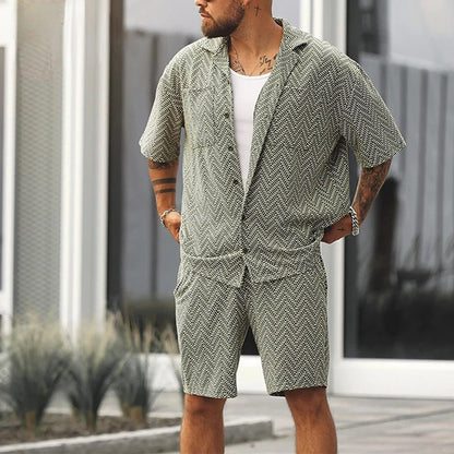 Joseph Men's Summer Set With Stylish Design Soft Comfort Fabric Elegant Full Button Closure