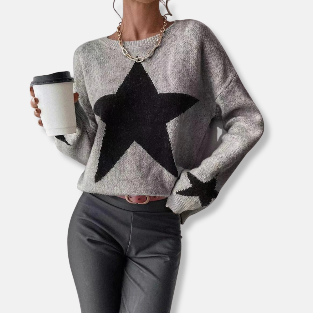 Women’s Pullover Sweater - Soft Knit - Relaxed Fit - Round Neck - Ribbed Cuffs and Hem