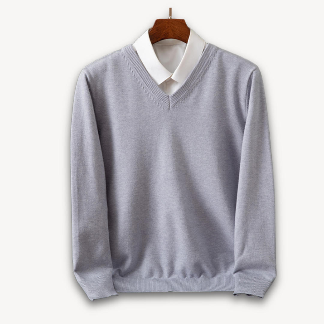 TrendAura Men's V Neck Slim Fit Sweater In Soft Knit With Ribbed Edges For Versatile Style