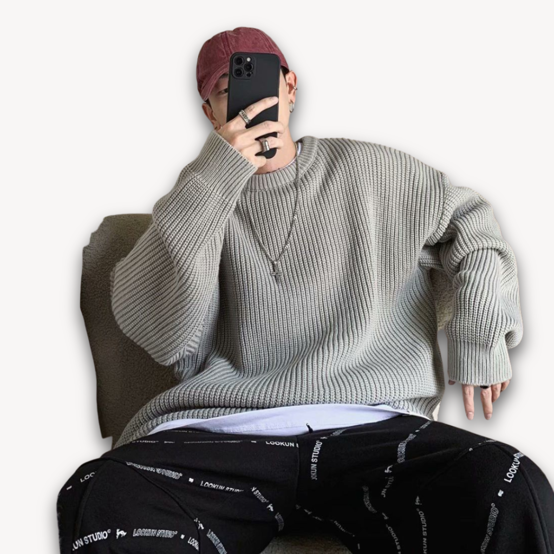 Men's Oversized Sweater Cozy Winter Wear For Effortless Layering Everyday Comfort And Rugged Style