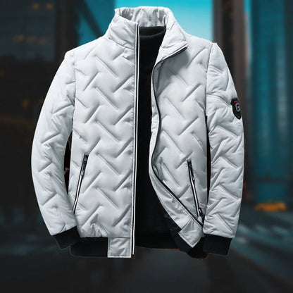 Men's Lined Jacket For Warmth And Style With Full Zip And High Collar For Everyday Wear