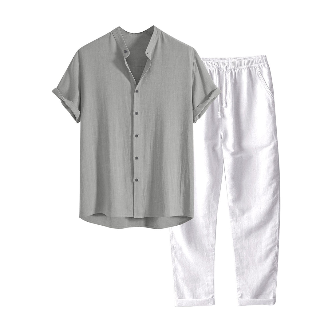 Jerome Mens Summer Set Casual Shirt And Trousers For All Day Comfort Ideal Urban Professional Outfit