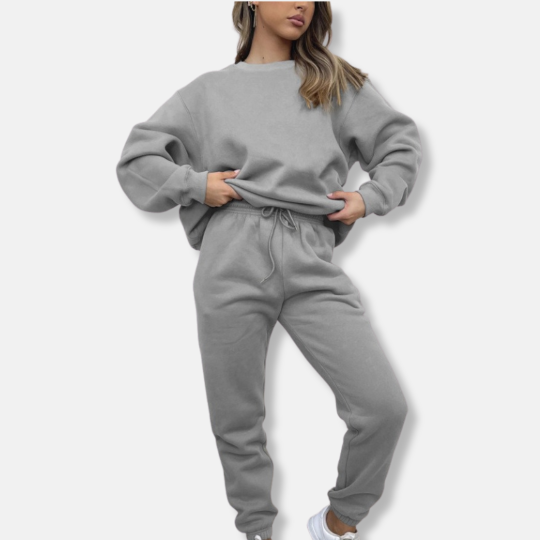Women’s Two-Piece Set - Cotton Blend - Relaxed Fit - Elastic Drawstring Waist