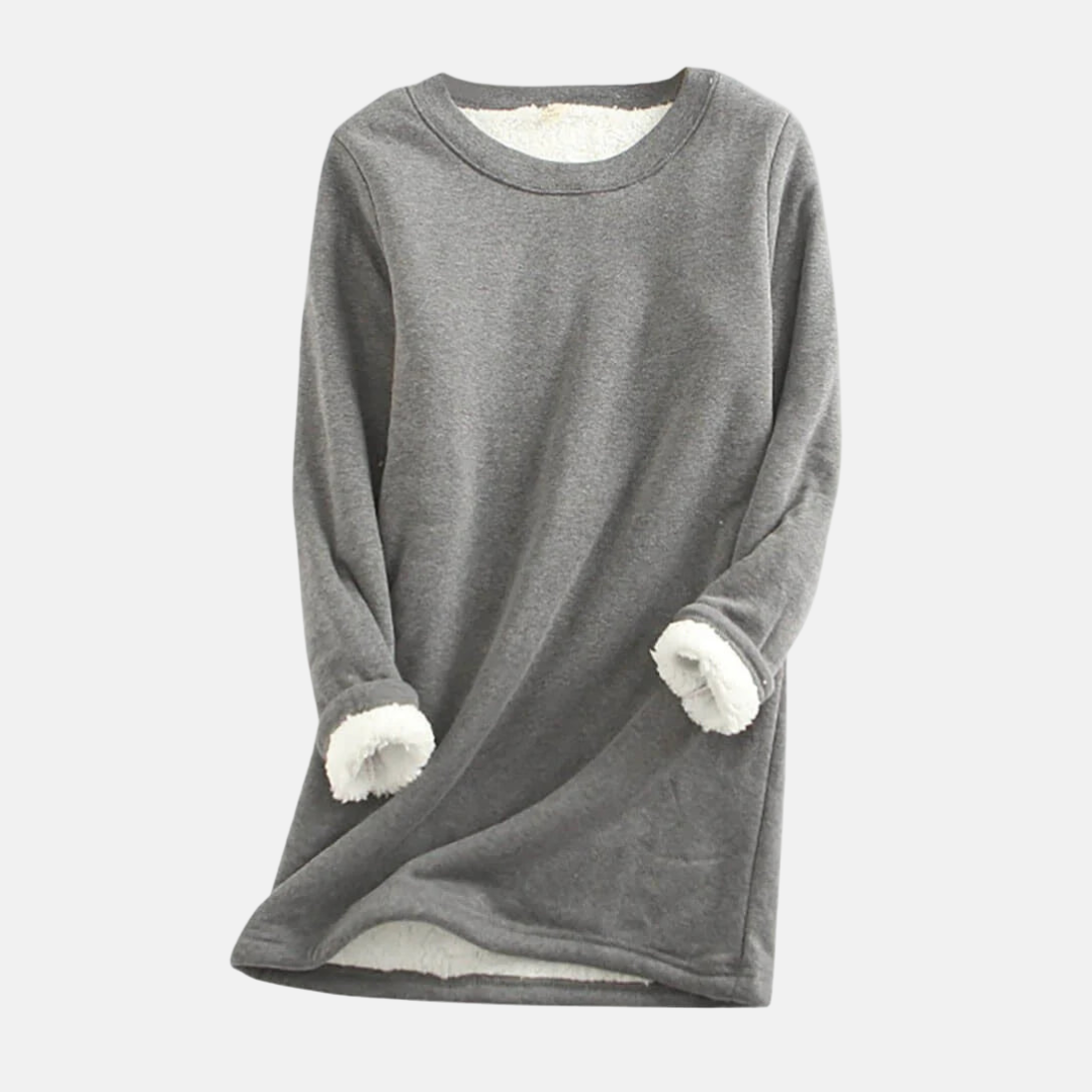 Women’s Sweatshirt - Knit - Relaxed Fit - Crew Neck - Plush Lined