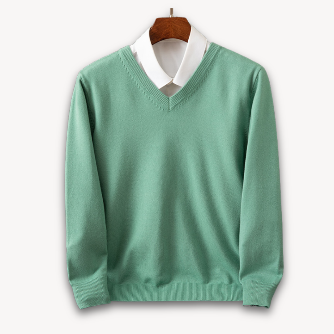 TrendAura Men's V Neck Slim Fit Sweater In Soft Knit With Ribbed Edges For Versatile Style