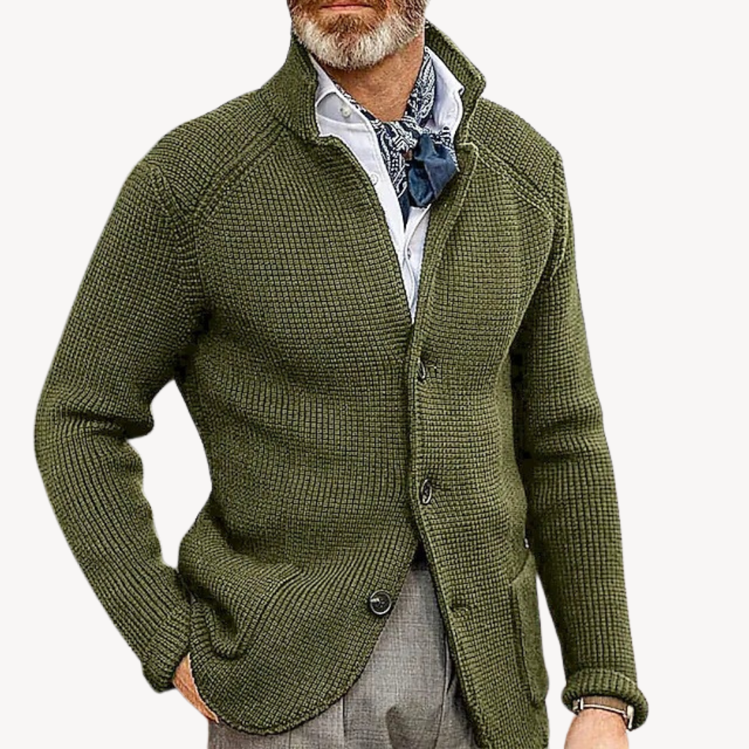 Men's Knitted Cardigan For Men Versatile Layering With Refined Silhouette Classic Winter Essential