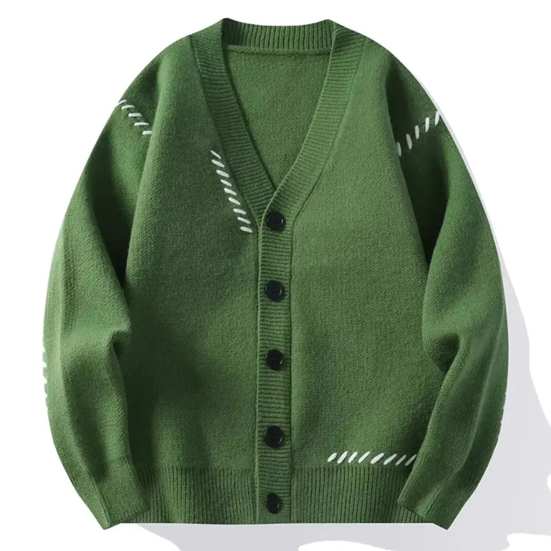 Waylynn Gregory Patchwork V Neck Knitted Cardigan With Relaxed Fit For Warm Autumn And Winter Layering