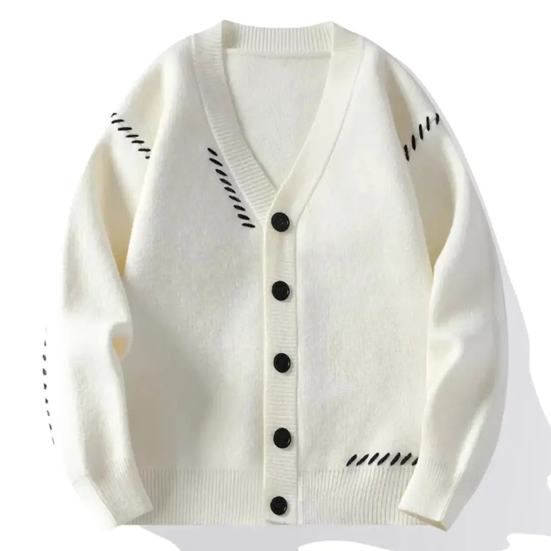 Waylynn Gregory Patchwork V Neck Knitted Cardigan With Relaxed Fit For Warm Autumn And Winter Layering