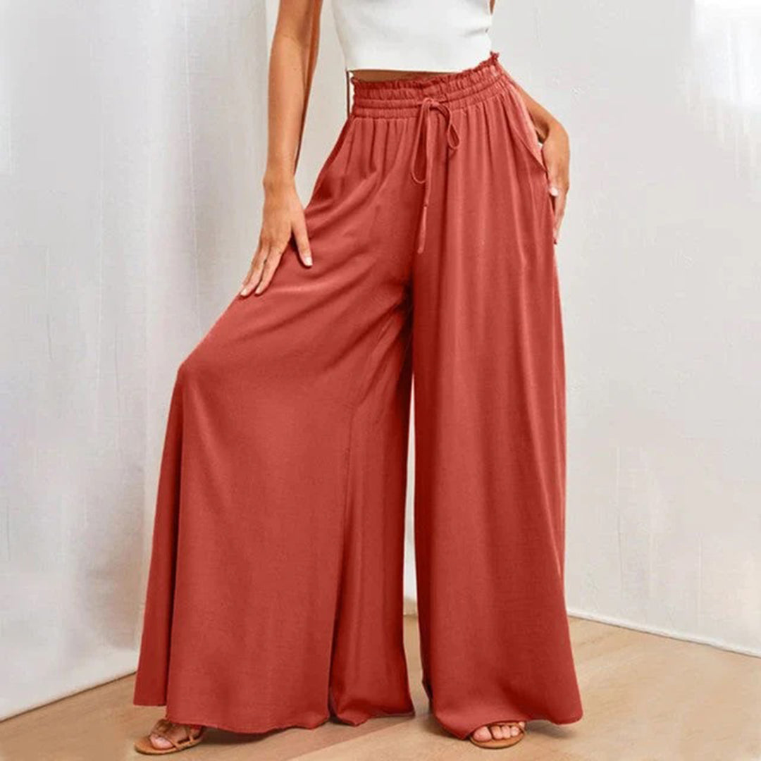 Women's Trouser - Light and Airy - High Waist with Drawstring - With Pockets