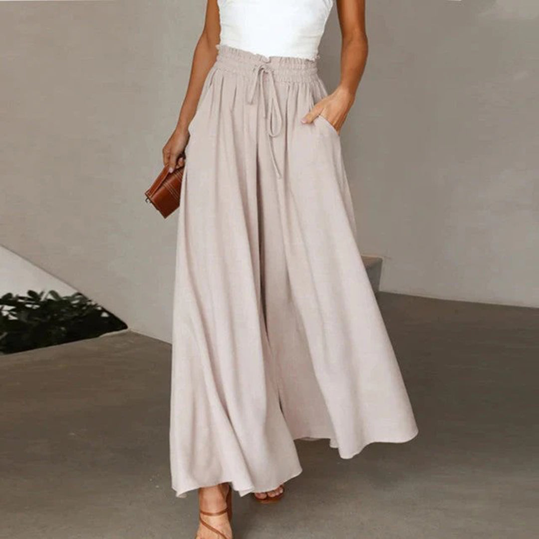 Women's Trouser - Light and Airy - High Waist with Drawstring - With Pockets