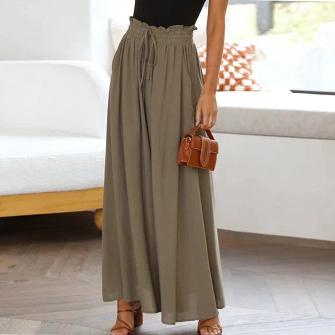 Women's Trouser - Light and Airy - High Waist with Drawstring - With Pockets