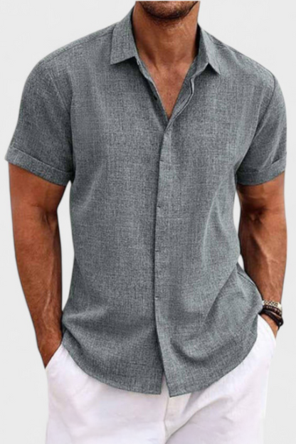 Men's Casual Short Sleeve Shirt Button Up Lightweight Breathable Regular Fit Essential