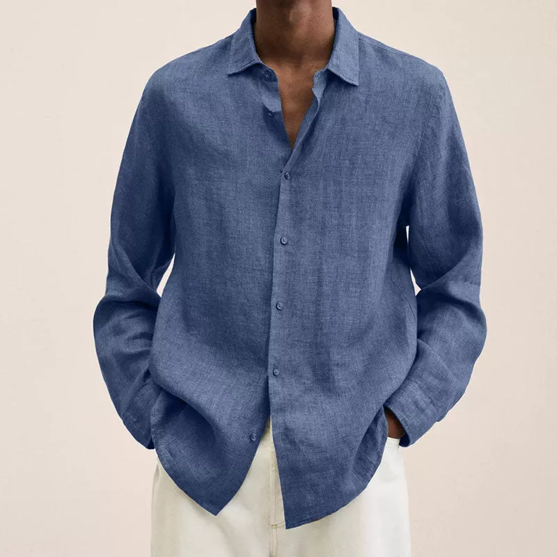 Noah Linen Shirt For Men - Breathable Linen, All Day Comfort, Turn-Down Collar, Casual Essential