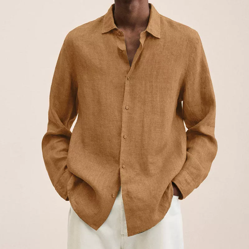 Noah Linen Shirt For Men - Breathable Linen, All Day Comfort, Turn-Down Collar, Casual Essential