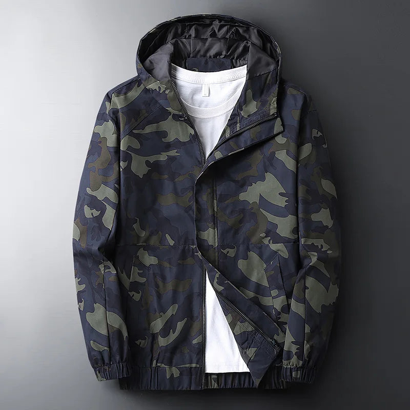 Mens Camouflage Viper Tactical Windbreaker Hooded Water Resistant Lightweight Jacket TrendAura