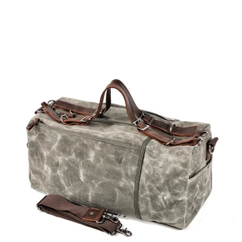 TrendAura TrekCanvas Waxed Bag - Waterproof Waxed Canvas With Durable Leather Straps