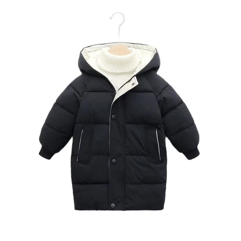 Kids Long Hoodie Jacket, Thick Winter Coat for Boys and Girls Ages 4–10