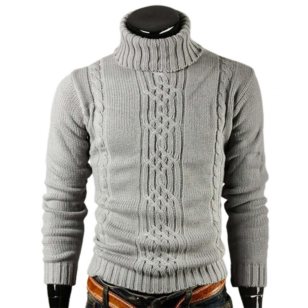 Adrian Cable Knit Turtleneck Sweater For Men Warm Thick Winter Knitwear Essential