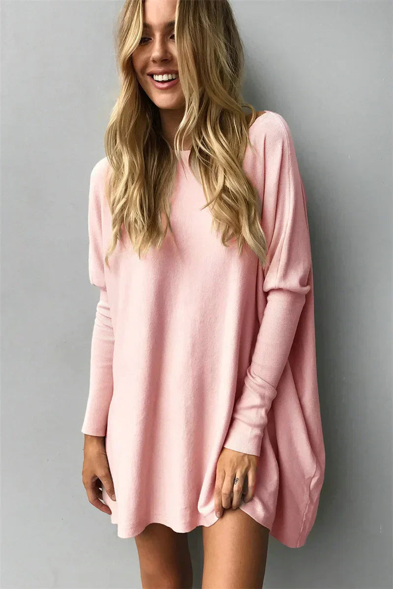 Women’s Pullover Sweater – Oversized Fit – Soft Knit – Long Sleeve Tunic Length