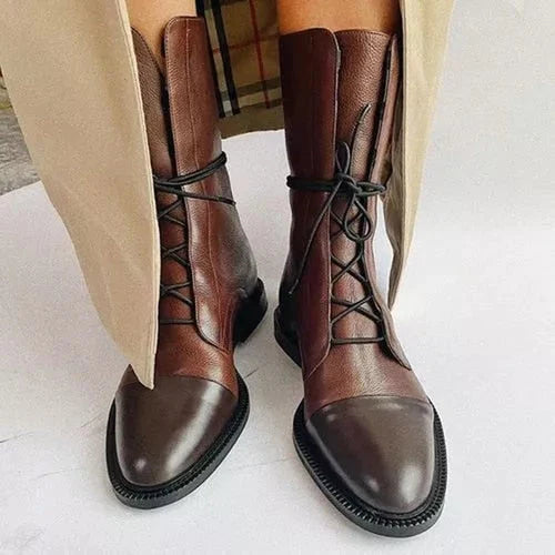 Milou Leather Boots For Modern Professionals Timeless Lace Up Style With All Day Comfort