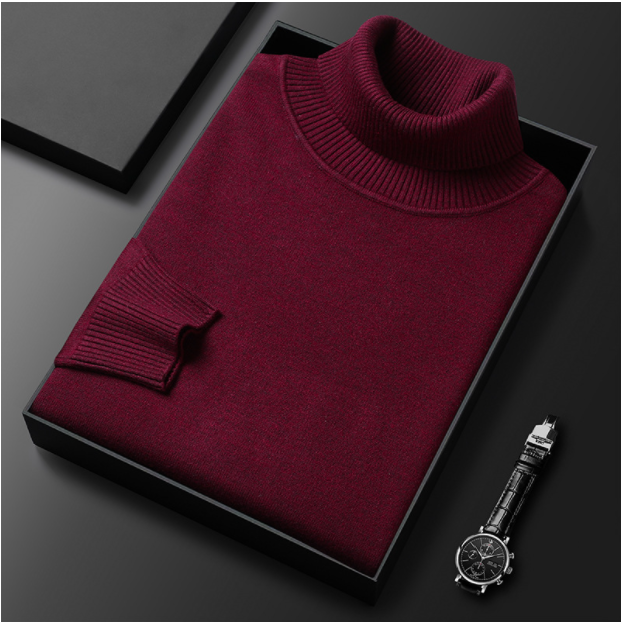 Logan Cashmere Turtleneck Sweater By TrendAura Soft Cashmere Cotton Blend Winter Knit