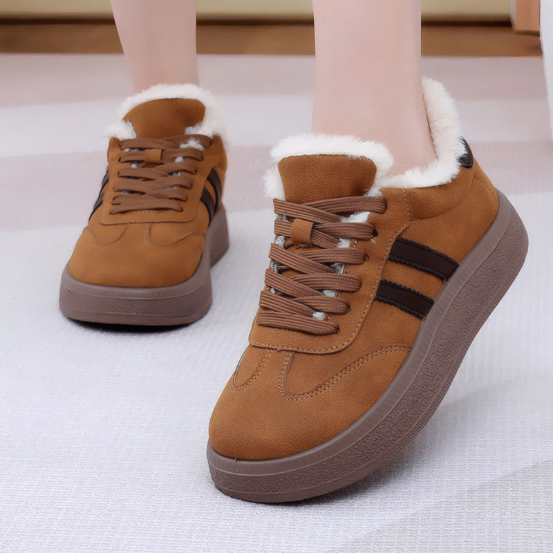 Orthopedic Suede Trainers For Women Wide Fit Ultra Cozy Plush Lined Supportive Footwear