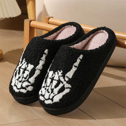 HUMTTO Spooky Halloween Slippers -Cozy Plush Ghost Pumpkin Home Shoes
