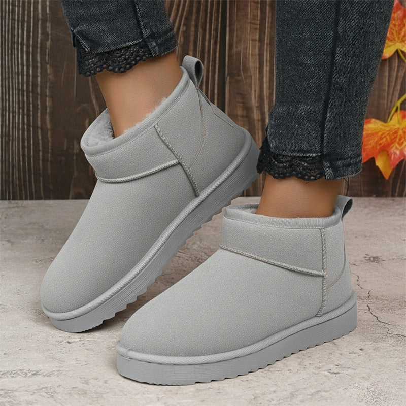 Women Ultra Mini Winter Boots With Arch Support Plush Suede Ankle Booties For All Day Comfort