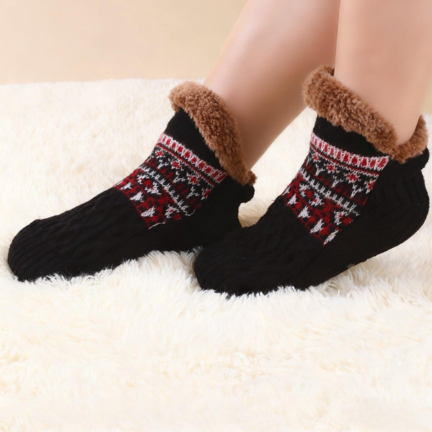 Slipper Socks Non Slip With Plush Fleece Lining For Ultra Warmth And Cozy Home Comfort For Cold Floors