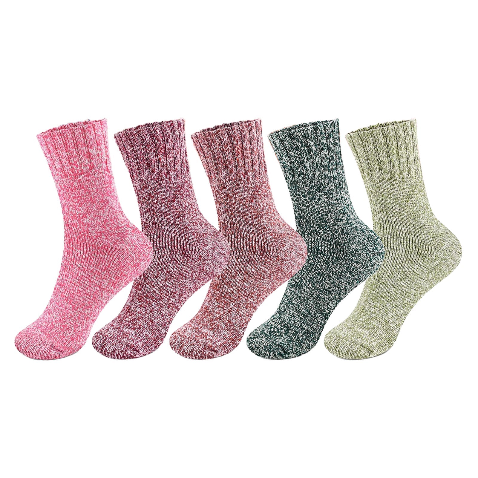 Women’s Thermal Wool Socks 5 Pairs – Warm Thick Winter Knit Set - Urbann-Vibe