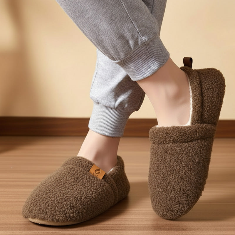 Women Orthopedic Shearling Slippers With Wide Fit Arch Support And Plush Memory Foam Comfort