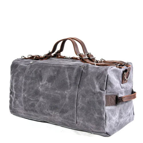 TrendAura TrekCanvas Waxed Bag - Waterproof Waxed Canvas With Durable Leather Straps