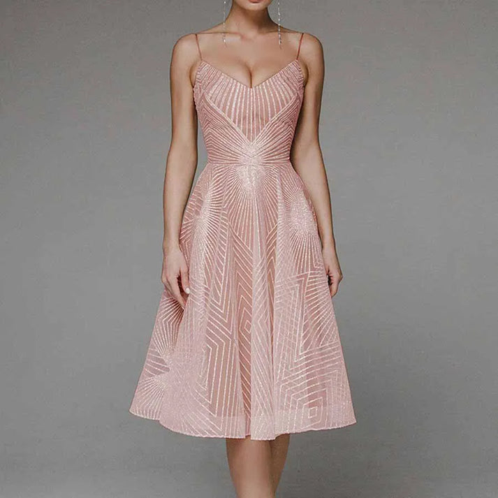Lana Midi Dress Open Back For Women Elegant Glamorous Fit For Formal Events And Occasions