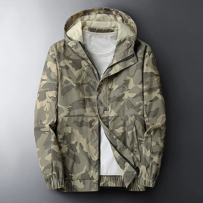 Mens Camouflage Viper Tactical Windbreaker Hooded Water Resistant Lightweight Jacket TrendAura