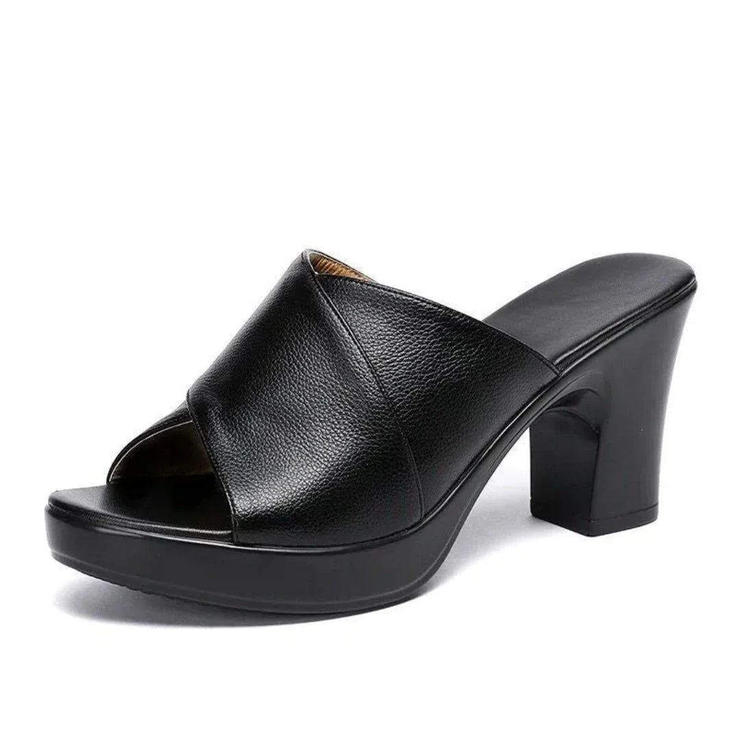 Hailey Criss-Cross Open-Toe Block Heel Sandals