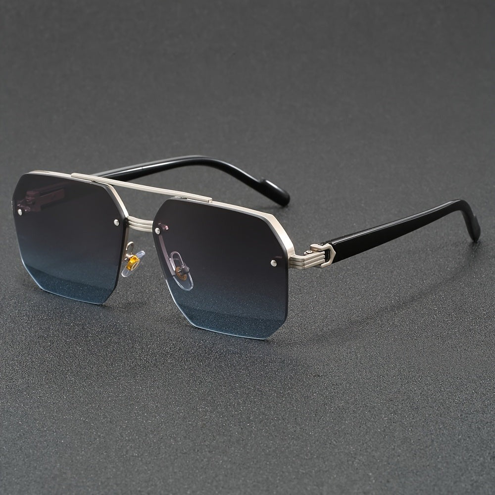 Half-rimless glasses made of zinc alloy with PC lenses