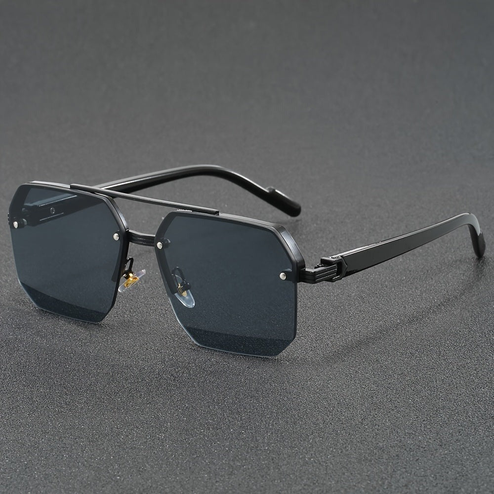 Half-rimless glasses made of zinc alloy with PC lenses