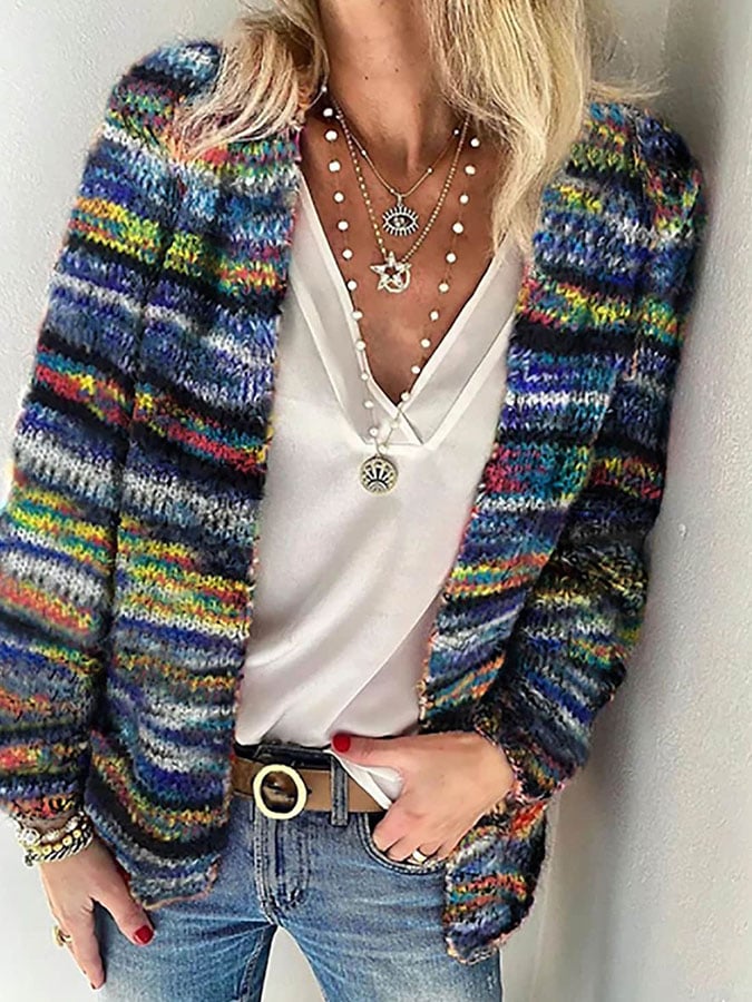 Handmade, colorful women's cardigan – elegant and comfortable spring garment