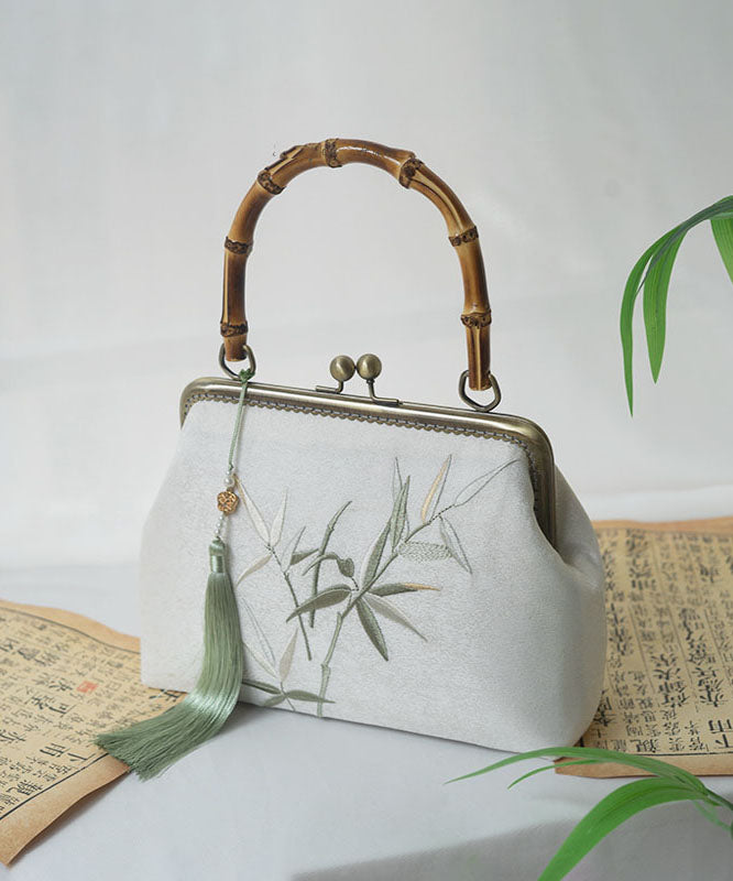 Sac fourre-tout de style chinois brodé en bambou fait main - TrendAura