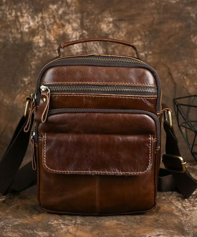 Sac bandoulière polyvalent en cuir de veau fait main pour homme - TrendAura