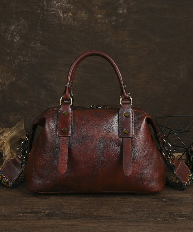 Sac fourre-tout vintage en cuir de veau de grande capacité, fait main, style café - TrendAura