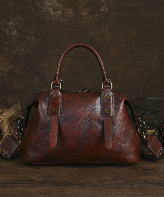 Sac fourre-tout vintage en cuir de veau de grande capacité, fait main, style café - TrendAura