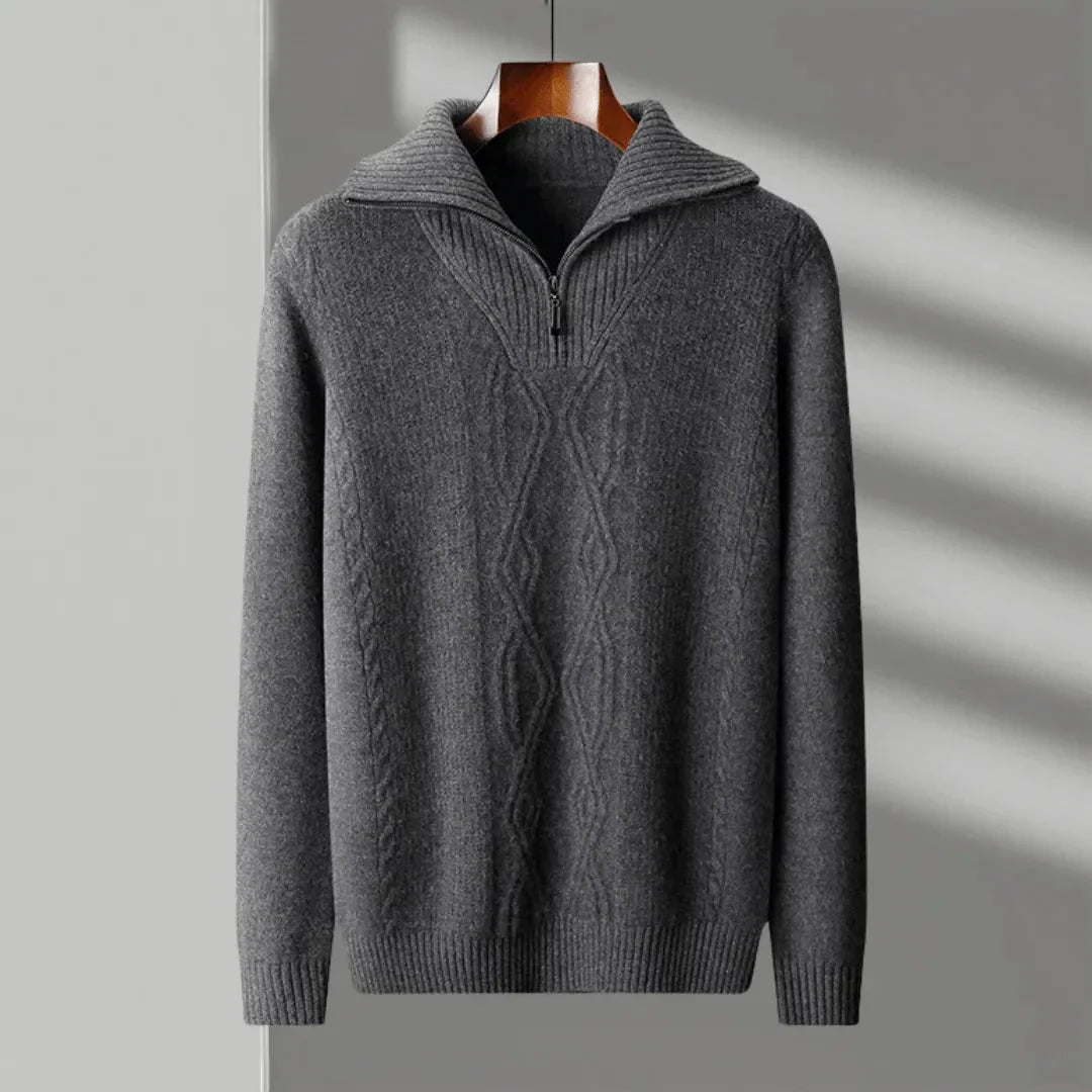 Hank Merino Wool Half-Zip Sweater