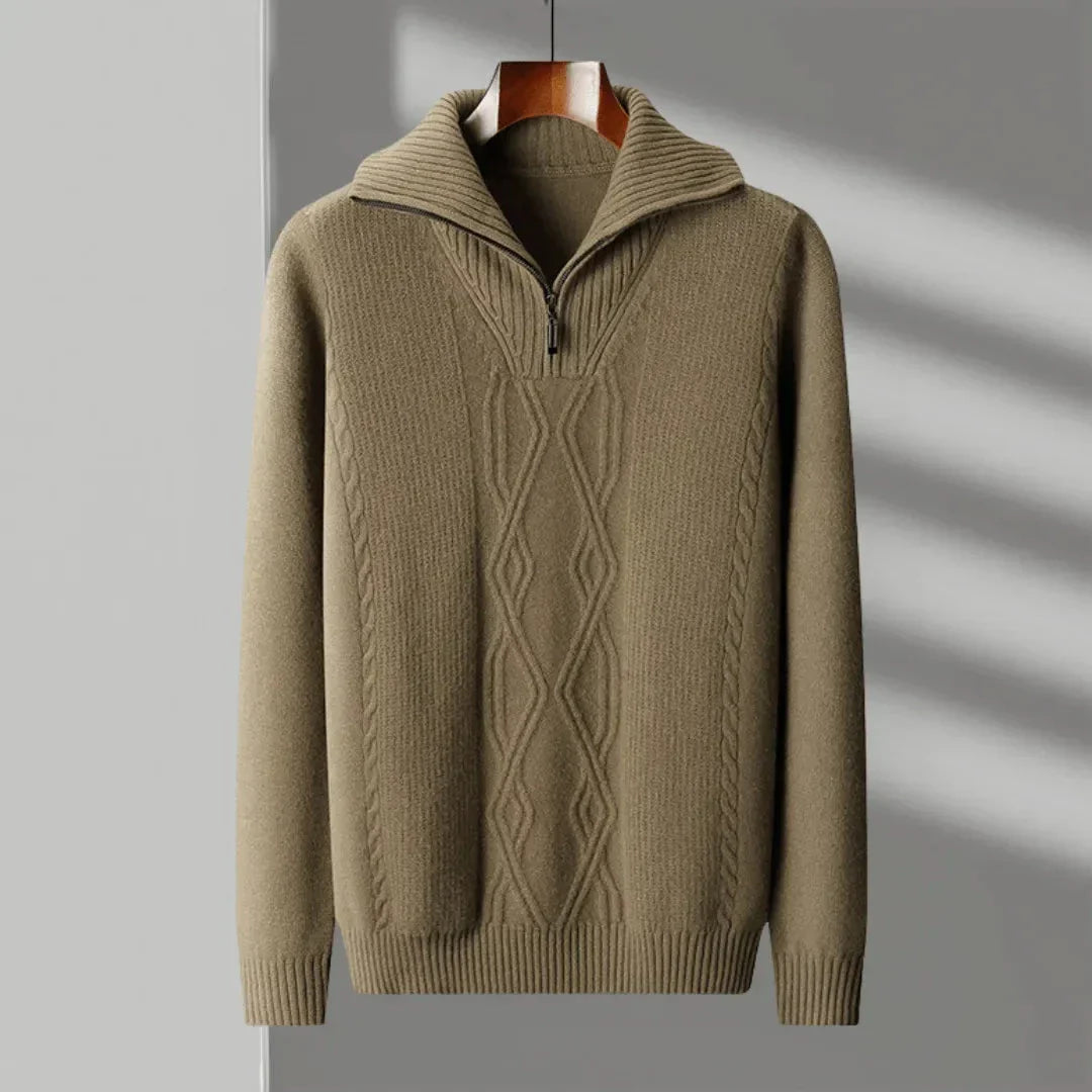 Hank Merino Wool Half-Zip Sweater