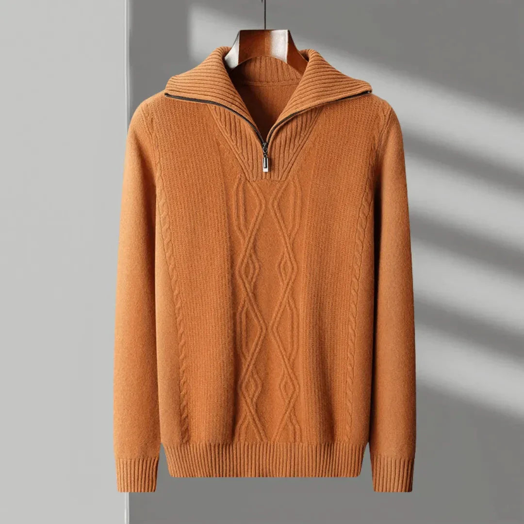 Hank Merino Wool Half-Zip Sweater