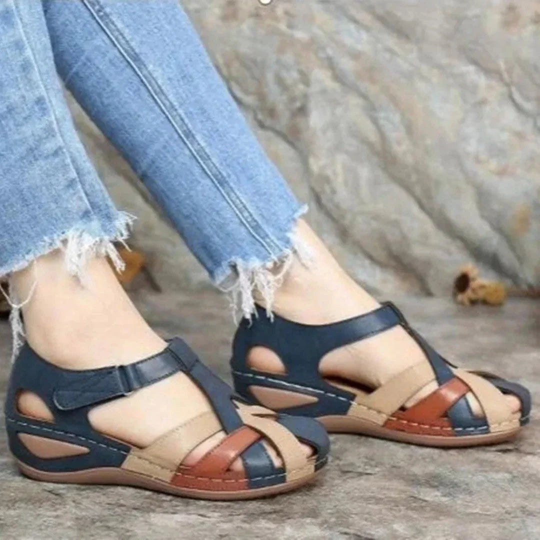 Harriet Closed-Toe Leather Sandals