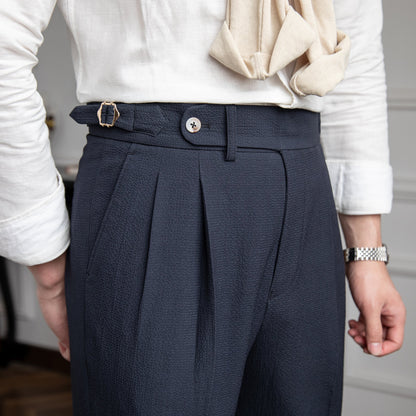 Connor Men's Tailored Pleated Trousers By TrendAura Structured Dress Pants For Formal Office And Everyday Wear