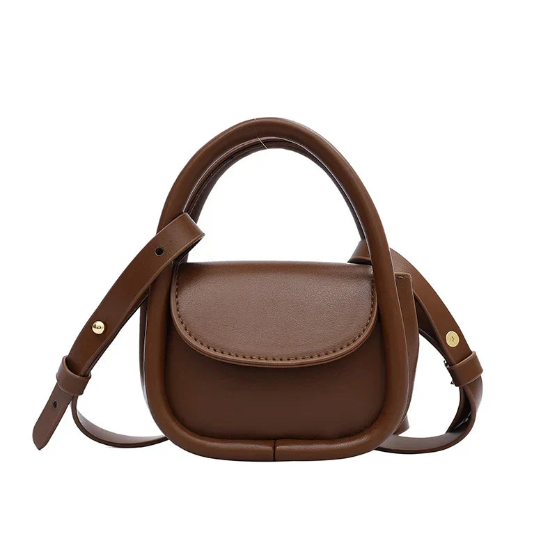 TrendAura Mono Crossbody Bag - Leather Crossbody With Adjustable Strap And Snap Closure
