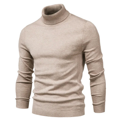 TrendAura Mens Cashmere Turtleneck Sweater Slim Fit Rib Knit Long Sleeve Warm And Stylish